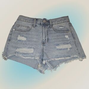 Altar'd State Light Blue Distressed Jean Shorts